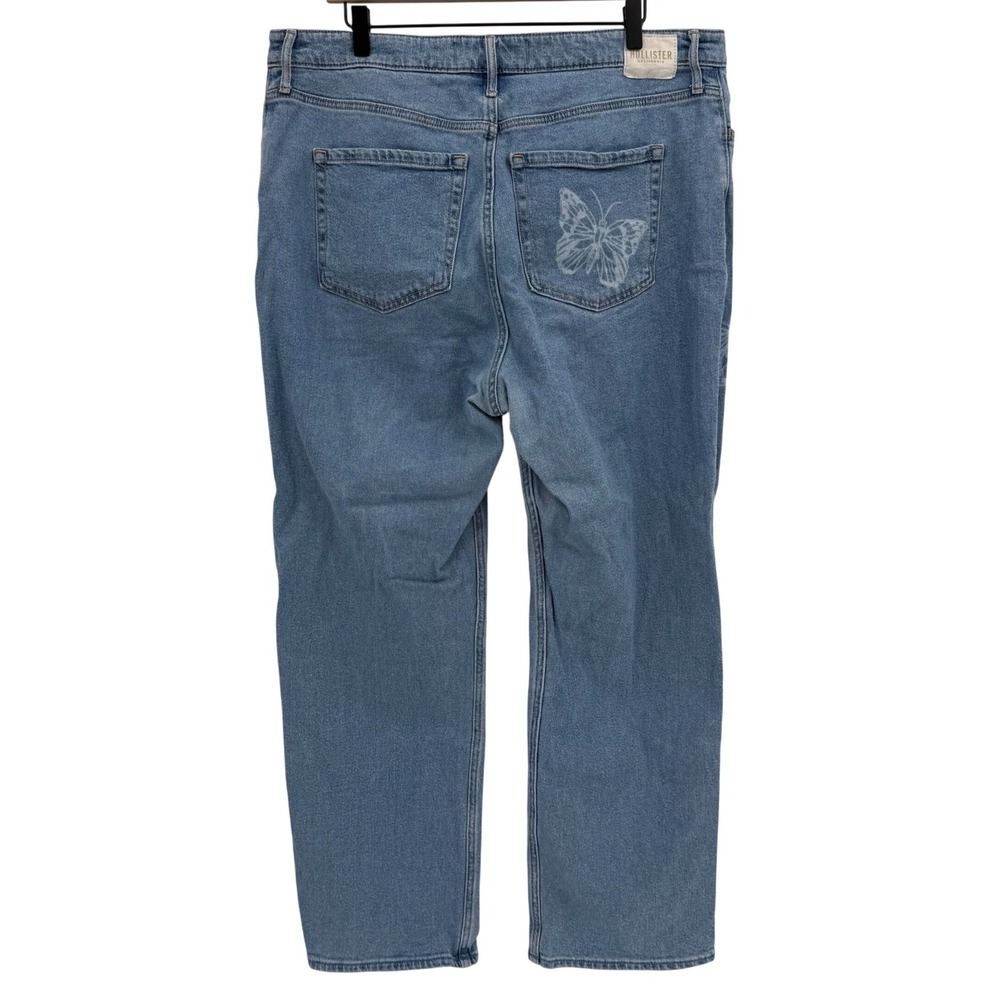 Hollister Ultra High Rise Dad Jeans Denim Straight Leg 34x30 Y2K Whimsical 90s - Picture 4 of 13